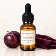 Crushed Velvet 15 ml Oil Diffuser Refill in a filled amber dropper bottle