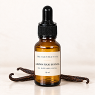 Grown Folks Business 15 ml Oil Diffuser Refill in a filled amber dropper bottle
