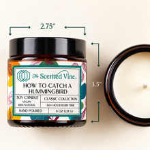Load image into Gallery viewer, How to Catch a Hummingbird dimensions view with matching label